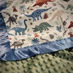 NEW Dinosaur/crystals/plants baby blanket